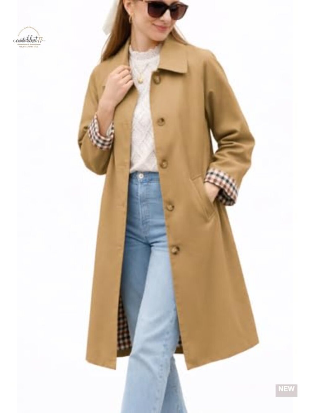 ELLEVEN Long Trench Coat Single Breasted Lapel Oversized Windproof Overcoat